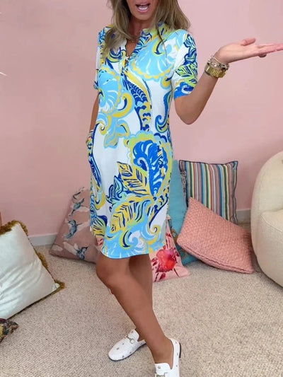 Schickes bedrucktes Midikleid