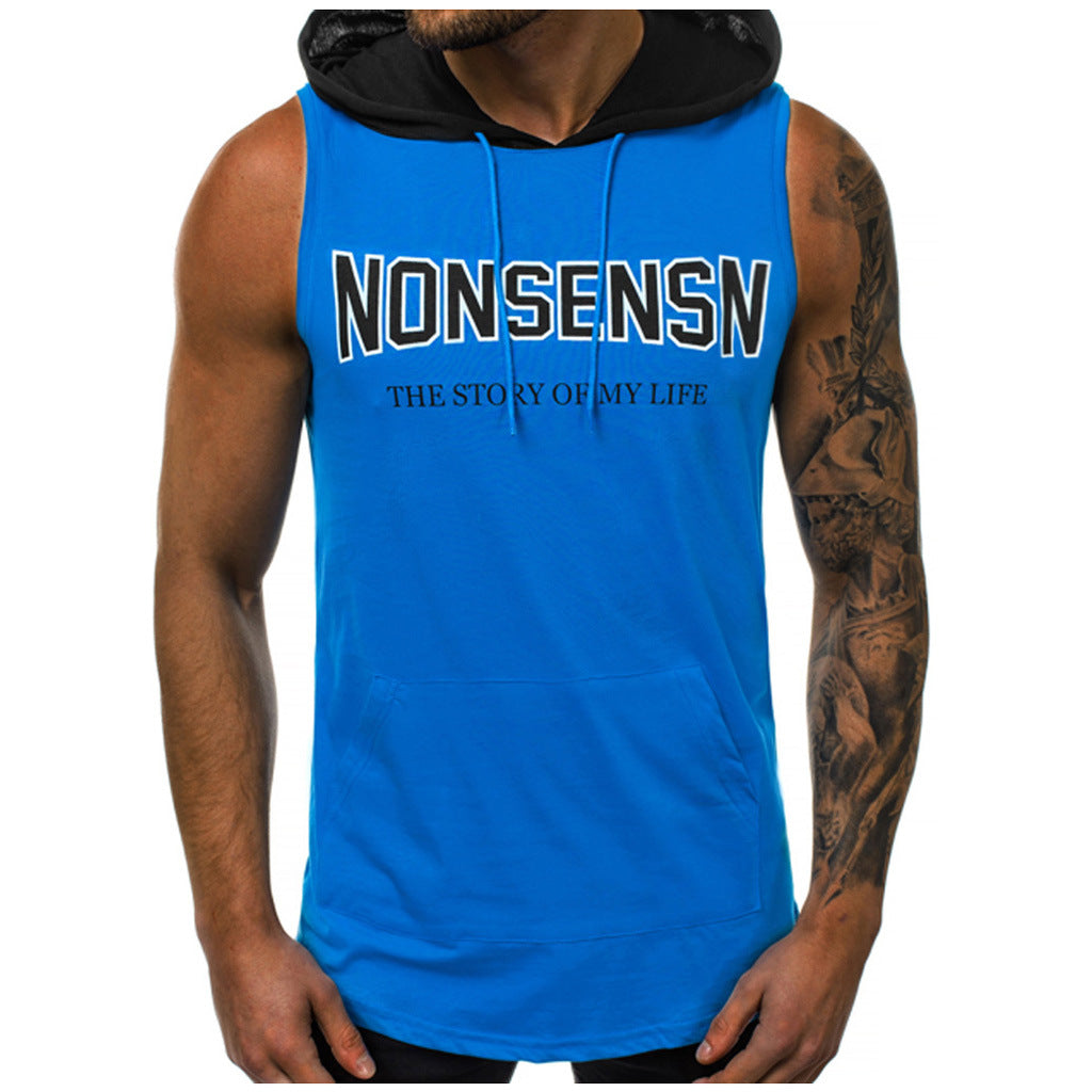 Ärmelloses Sport Herren Tank Top mit Kapuze